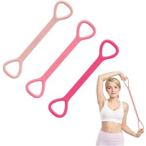 Figure 8 Resistance Bands with Handles, Upgraded Silicone 8-Shaped Exercise Band for Women,Stretch Bands Set for Exercise Arms Back Legs Pilates Yoga