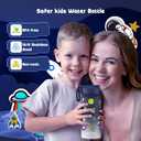 Kids Water Bottle, 2-Pack 16oz Kids Water Bottle with Stickers for School, insulated Stainless Steel Straw Cup(Sapphire+Gray)