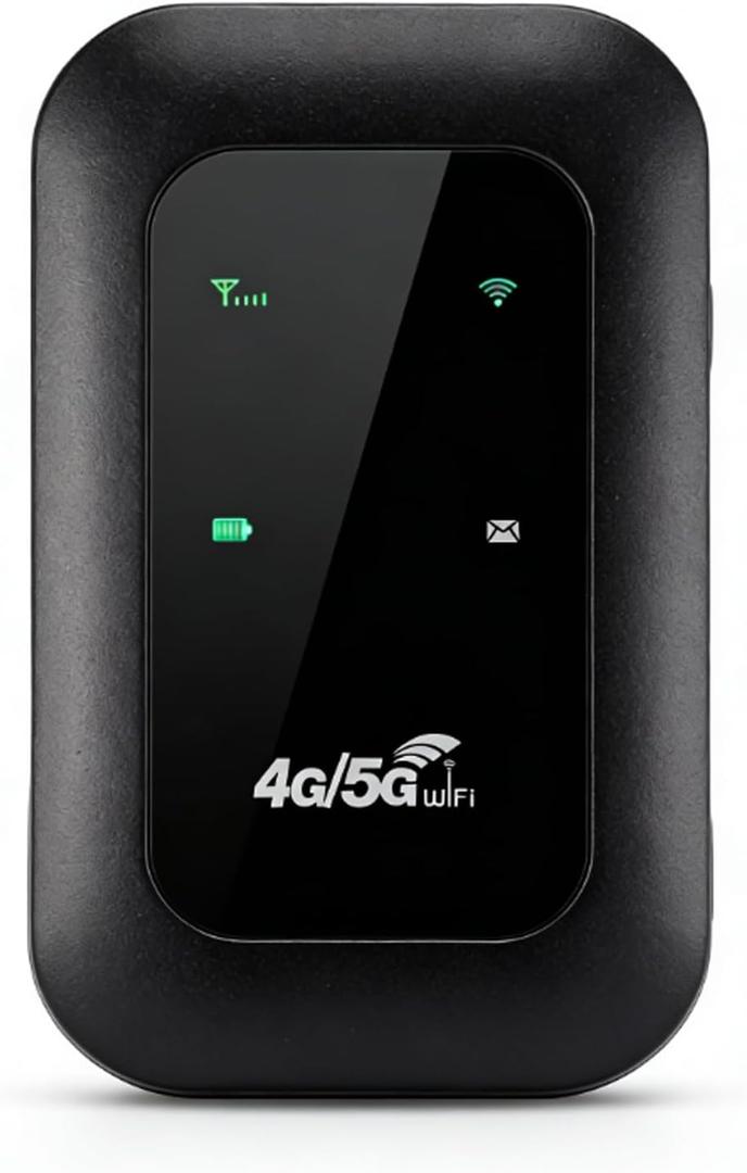 4G Portable WiFi Hotspot, 300Mbps High Speed Mobile Router with SIM Card Slot and LED Display, 10h Battery for Travel, Supports 10 Devices, for Travel, Home, Gaming