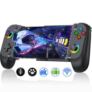 NinjaPlusOX Phone Controller for iPhone/Android with Hall Joystick, Wireless Controller for iPhone Support Xbox Game Pass, PlayStation, Steam Link, Call of Duty, Cloud Android iOS Controller