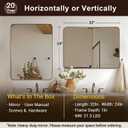 ANDY STAR Brushed Champagne Bronze Mirrors for Bathroom Sink, 24x32 Inch Bathroom Vanity Mirror with Rectangular Metal Frame-Modern Clean Design with Superior Stainless Steel Frame
