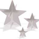 3 Pack Beistle 3-D Silver Foil Star Centerpieces