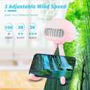 Portable Bladeless Fan - Mini Handheld Fan with Flexible Tripod, Clip-on for Stroller, Car Seat, Crib, Bike and Desktop - 3 Speeds, Rechargeable Battery Operated (Pink)