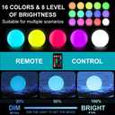 12-in Solar Garden Globe Light Outdoor, Solar Glowing Ball Light w/Remote, 16 RGB Color Changing Waterproof Large Outdoor Orb Lamp, Landscape Lighting Mood Lamp w/Ground Stake for Patio Yard Lawn Path
