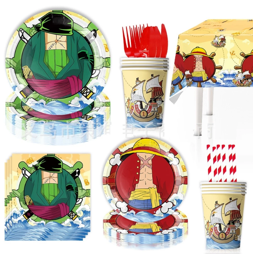 141Pcs Cartoon Themed Birthday Party Decorations for 20 Guests Cartoon Tableware Supplies Party Plates and Napkins Forks Cups Straws Tablecloth for Baby Shower Birthday Decorations