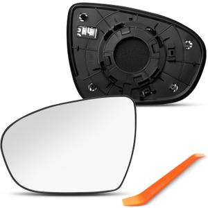 Driver side mirror replacement for Kia Optima 2011 2012 2013 2014 2015, Left Side Rear View Mirror Glass, Chrome, Power Heated with Backing Plate