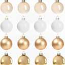 16 Pcs Champagne Glass Christmas Ball Ornaments Set Matte Shiny Clear Glass Baubles Bulks Vintage Xmas Bulbs for Holiday Christmas Tree Home Wedding Birthday Party Decorations Gifts, 2.36inch