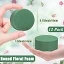 24 PCS Round Floral Foam Blocks,Green Wet Foam Block,Dry Floral Foam,Wet Florist Block Flower Arrangement Supplies for Wedding Aisle Flowers,Arty Decoration,Party