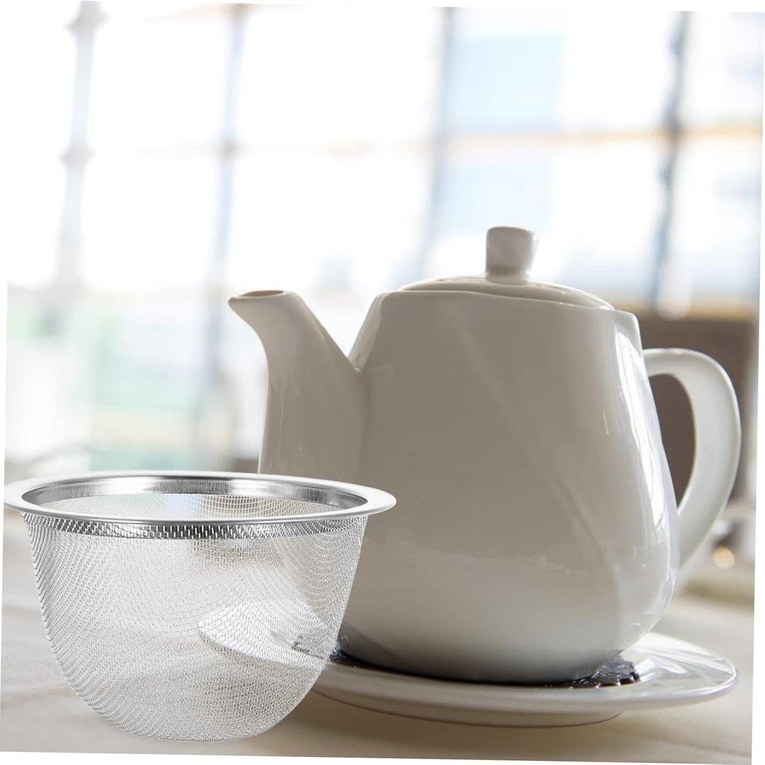 Stainless Steel Tea Filter Infuser Strainer for Loose Leaf Tea and Herbs Sturdy Metal Mesh Strainer for Home Brewing 3,8Inch Diameter (Pack of 2)