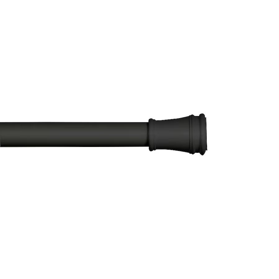 Kenney - Rogers Twist & Fit Tension Curtain Rod, Durable Metal Construction with No-Tools Installation, 5/8" Diameter, Adjustable 28"-48", Secure Hold for Windows, Black