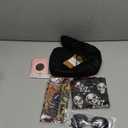 7 Pcs Rocker Costume Men's Wigs Black Curls Disco Men's Party Costume Men with Wigs Sunglasses Beards Sleeves Gloves Headscarves for 70s 80s 90s