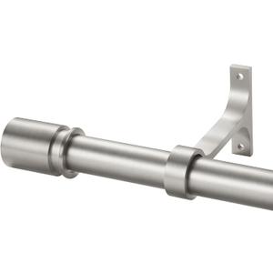 Curtain Rods for Windows 28 to 48 Inches - Aluminium Finials and Brackets - 1 Inch Diameter Decorative Window Rods - Adjustable Heavy Duty Curtain Rod - Brushed Nickel Finish