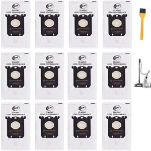 12 Pack Replacement S Bag Replacement Vacuum Bag Compatible for Electrolux S Bag Classic EL200F EL200F EL4100 EL4200 EL6985 EL7000 EL8500 Vacuum Models S Bag Classic Vacuum for Electrolux