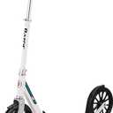 Razor A6 Kick Scooter for Kids Ages 8+ - Extra-Tall Handlebars & Longer Deck, 10" Urethane Wheels, Anti-Rattle Technology, for Riders Up to 220 lbs (White)