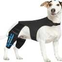 Marnonsis Dog Leg Braces for Back Leg, Adjustable Dog Knee Brace for Torn Acl Hind Leg with 4 Stabilizers, Hip Support to Reduces Pain, Ligament Injuries & Luxating Patella for Dogs XS Black