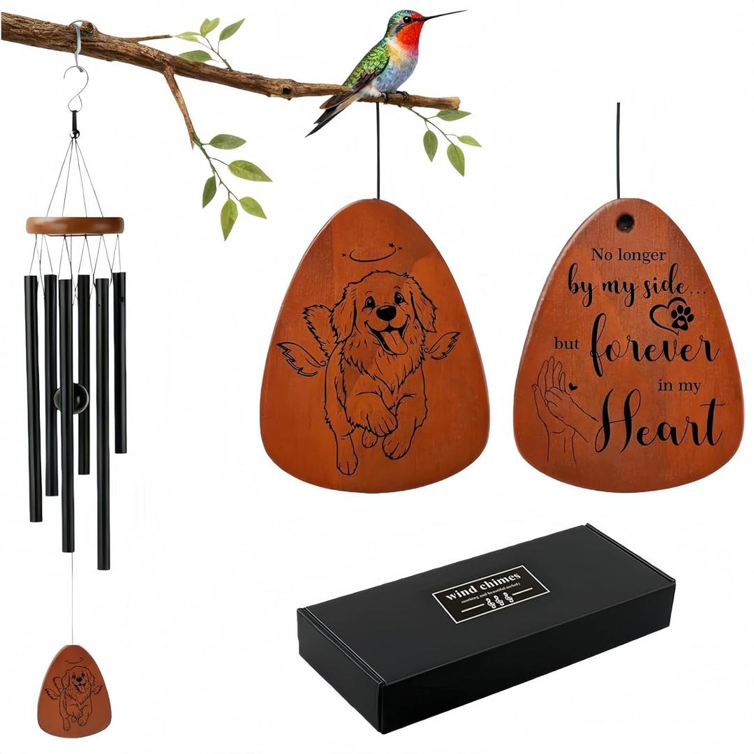 Dog Memorial Gifts, Loss of Dog Sympathy Gift, 26" Pet Memorial Wind Chimes, Loss Passing Away Remembrance Bereavement Gifts, in Memory of Pet Wind Chimes for Christmas Outside
