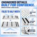 Upgraded Folding Ramp with Handrails, 45.2" L x 31.5" W Portable Wheelchair Ramp with Adjustable Flap, Heavy-Duty Carbon Steel Handicap Access Ramp, 600 lbs Capacity