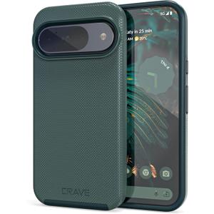 Crave for Google Pixel 9 Case and Pixel 9 Pro Case, Shockproof Protection Dual Layer Cover (6.3 inch) - Forest Green