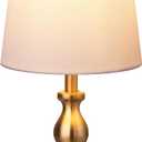 PARTPHONER Mini Cordless LED Table Lamp, 5200mAh Rechargeable Battery Operated Lamp, 3-Level Brightness, Touch Dimmable Desk Lamp, Bedside Night Light for Patio Camping Restaurant Home, Antique Brass