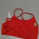 SUUKSESS Women Seamless Workout Sets Strappy Sports Bra High Waist Booty Shorts Outfits (Red, XS)