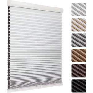 MYshade Cordless Blackout Cellular Shades, 1.5" Honeycomb Window Blinds for Bedroom & Nursery, Thermal Insulated, Noise Reducing, Privacy Shades, Inside or Outside Mount (35" W x 64" H, White)