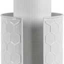 Paper Towel Holder for Countertop with Weighted Base Suction Cups Easy Tear Metal White Honeycomb Pattern Embossed Decorative Standing Kitchen Roll Dispenser for Bars & Dining Tables