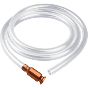 NTNEV 3/4" Car Safety Siphon Hose, Fit for Gasoline/Fuel/Water Transfer, Car Universal Transparent PVC Tube Manual Pump, Universal for Most Car Accessories (Copper Valve 6FT)