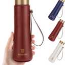 Stainless Steel Thermo Slim Water Bottles Insulated Vacuum 400ml/13.5oz Water Flask Thermal Water Bottles Thermo for Hot and Cold Drinks Coffee Water Perfect for Purse or Kids Lunch Bag(Retro Red)