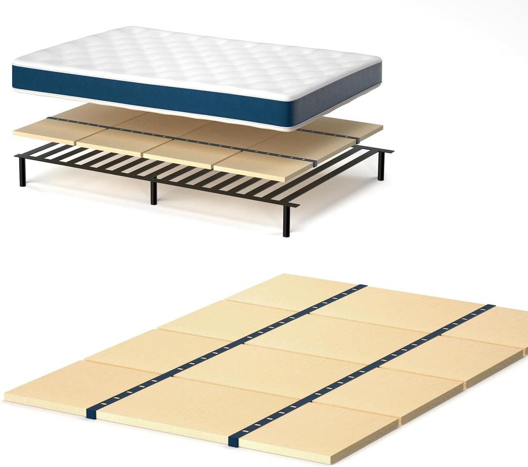 Bed Board Under Mattress Support,Foldable Box Spring,Bed Support Slats(57"x64"Queen Siz)