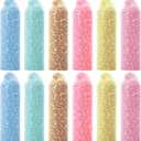 Chumia 12 Pcs Rainbow Glitter Tulle Rolls 6 Inch by 10 Yards 30 Feet glitter tulle Roll Fabric with Shiny Sequin Craft Fabric for Table Chair Bow Pet Tutu Skirt Sewing Wedding Birthday (Morandi Color)