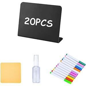 20PCS Tabletop Chalkboard Labels, Mini Chalkboard Signs for Food, Food Labels for Party Buffet, Easy to Write and Wipe Out, Reusable and Reserved Table Cents for Weddings, Birthday, Bakery and Retail