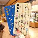 for Samsung Galaxy A13 5G/A04S Phone Case, Fashion Flower Pattern Design Girls Women Liquid Silicone Cover, Slim Shockproof and Scratch-Resistant Soft Case for Samsung A13 - White