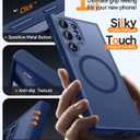 CANSHN Designed for Samsung Galaxy S24 Ultra Case [Full Camera Protection] [Compatible with MagSafe] Translucent Matte Shockproof Protective Phone Cover 6.8 Inch - Deep Blue