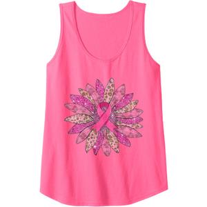 Sunflower Ribbon Breast Cancer Awareness Tank Top, Small