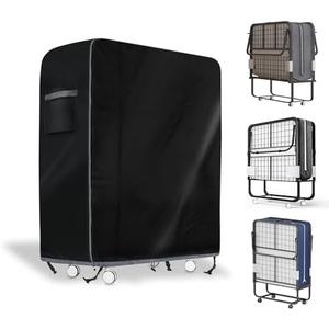 Folding Bed Storage Cover - Waterproof, Dustproof Universal Rollaway Protector - Fits 31 Inch Single Folding Bed (31.5"L 14"W 44"H) - Black