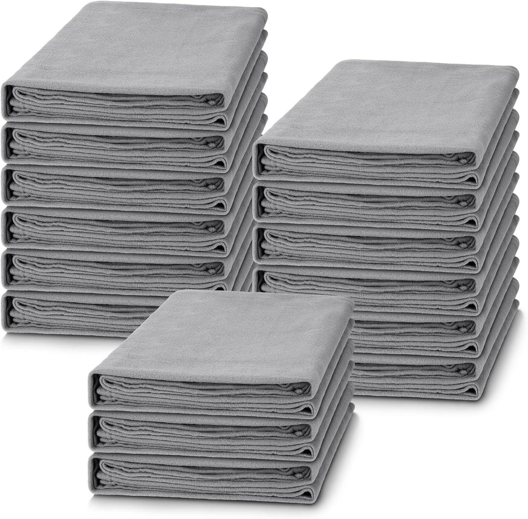 15 Pcs Soft Fleece Blankets Bulk Cozy Fleece Throw Blankets 50 x 60 Inches Warm Lightweight for Home Office Wedding Gifts Outdoor Camping Travel Homeless (Gray)