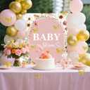 Wildflower Baby in Bloom Backdrop Banner Baby Shower Decorations for Girl Pink Floral Baby in Bloom Baby Shower Balloons 3D Butterfly Decor Party Supplies