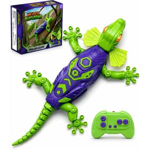 Wall Climbing Gecko Toy for Boys, Remote Control Lizard That Climbs Walls, Ceilings and Floors, Rechargeable Wall Crawler Robot with Strong Suction and LED Eyes, Fun Birthday Gift for Kids Ages 4-12
