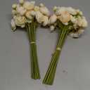 IPOPU Ranunculus Artificial Flowers 2 Bouquets Mini Cream Fake Flowers 12PCS Small Faux Ranunculus Decorative Flowers for DIY Wedding Bouquet Bridal Shower Filler Flowers Decorations (Cream)