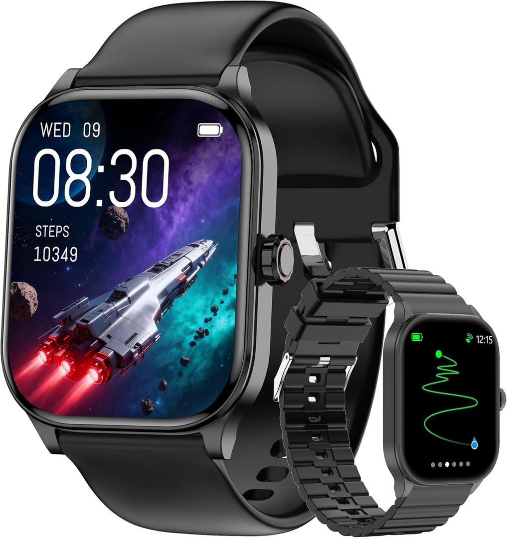 Smart Watch for Women Men with Text and Call, 2025 New AI Smartwatches with Heart Rate/SpO2/Sleep/Stress Monitor, 100+ Sports Modes, GPS Fitness Watches Compatible with iOS/Android (GPS, Black)