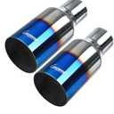 Upower Blue Burnt Exhaust Tip 2.5" Inlet 4" Outlet 9" Long 2 1/2" to 4" Exhaust Tailpipe Weld on Single Layer Straight Cut 304 Stainless Steel (2PCS)