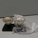 Champagne-Gold Glass Door Knobs - 2 Pack Non-Turning Single Side Dummy Crystal Door Handles, Square Rosette Matte Black Finished(Dummy)