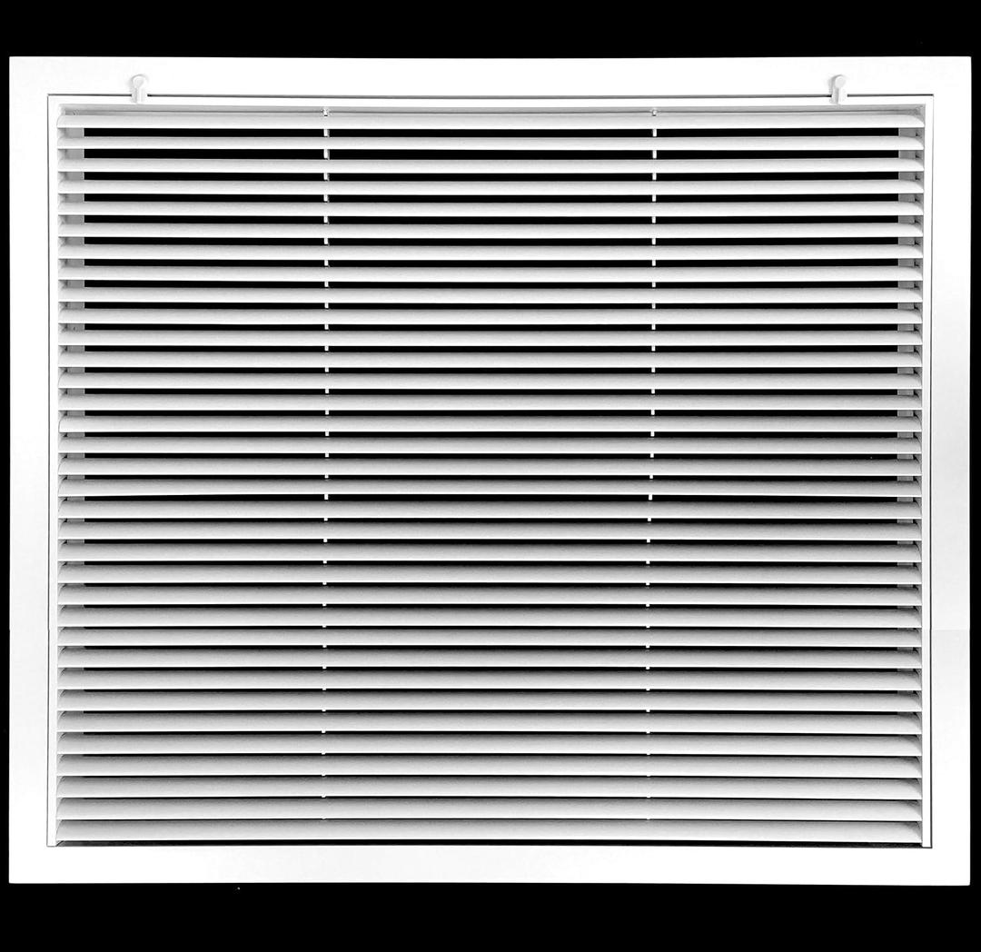 HVAC Premium 24" X 30" Aluminum Return Filter Grille for 1" Filter - Easy Airflow - Linear Bar Grilles [Outer Dimensions: 26.5"w X 32.5"h]
