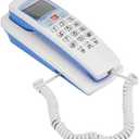 Corded Phone, /DTMF Caller ID Telephone Wall-Mounted Fixed Corded Phone Desk Put Landline Fashion Extension Telephone for Home (White)