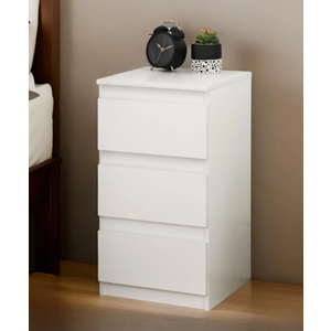 Walnut Nightstand Mid Century Modern Nightstand, Wooden Bedside Table For Bedroom, Living Room, White