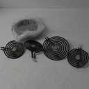 Electric Stove Burner Drip Pans WB31M19(8) WB31M20(6) Electric Stove Top Burner Replacement WB30M1(6") WB30M2(8") Compatible for G-E Hot-point Ken-more General Electric Stove Parts by MIFLUS (Black)