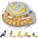 IBKINXX 26 Egg Incubator for Hatching Eggs with Smart Voice Guidance, 360 View with Automatic Temperature & Humidity Control, Auto Egg Turning & Built-in Egg Candler for Chicken, Duck, Goose & Quail