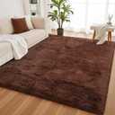 YOBATH Fluffy 5x8 Shag Area Rugs for Bedroom Living Room, Soft Fuzzy Shaggy Carpet Rugs for Girls Boys Kids Indoor Floor Nursery Home Decor, Brown