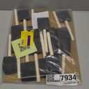 Bates- Foam Paint Brushes, 2 Inch, 16 Pack, Wooden Handle, Sponge Brushes for Painting, Staining, Varnishes, Gluing and DIY Craft Projects on Wood, Metal & More (Black)