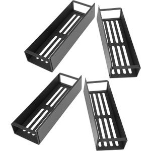 Magnetic Rack for Refrigerator, Magnetic Fridge Shelf for Kitchen, Wall Mounted Organizer with Hooks, Metal Black Shelves for Microwave Oven (4PCS Set)